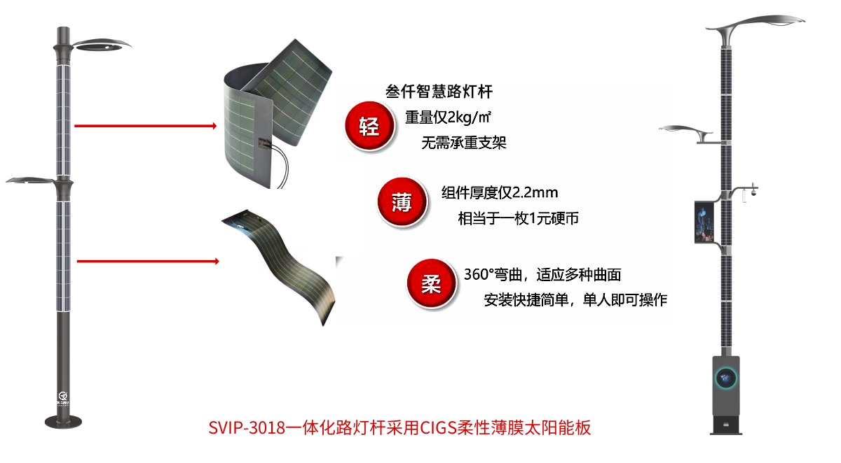 柔性CIGS一體化路燈桿