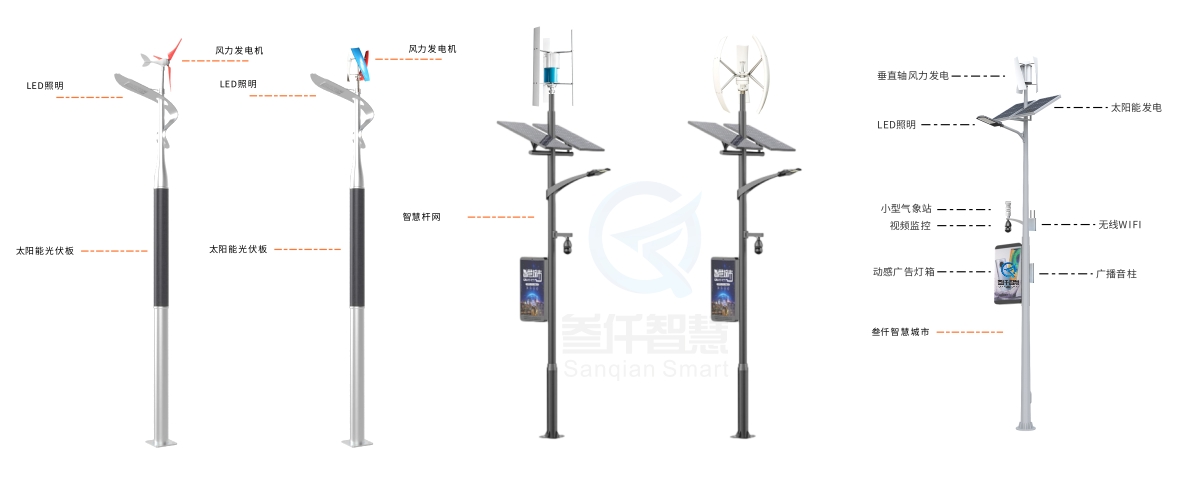 微風(fēng)發(fā)電路燈桿
